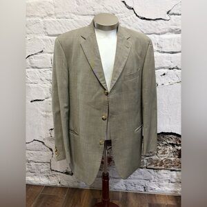 HUGO‎ BOSS 100% Virgin Wool Glen Plaid Brown Einstein Sigma 3 Button Blazer